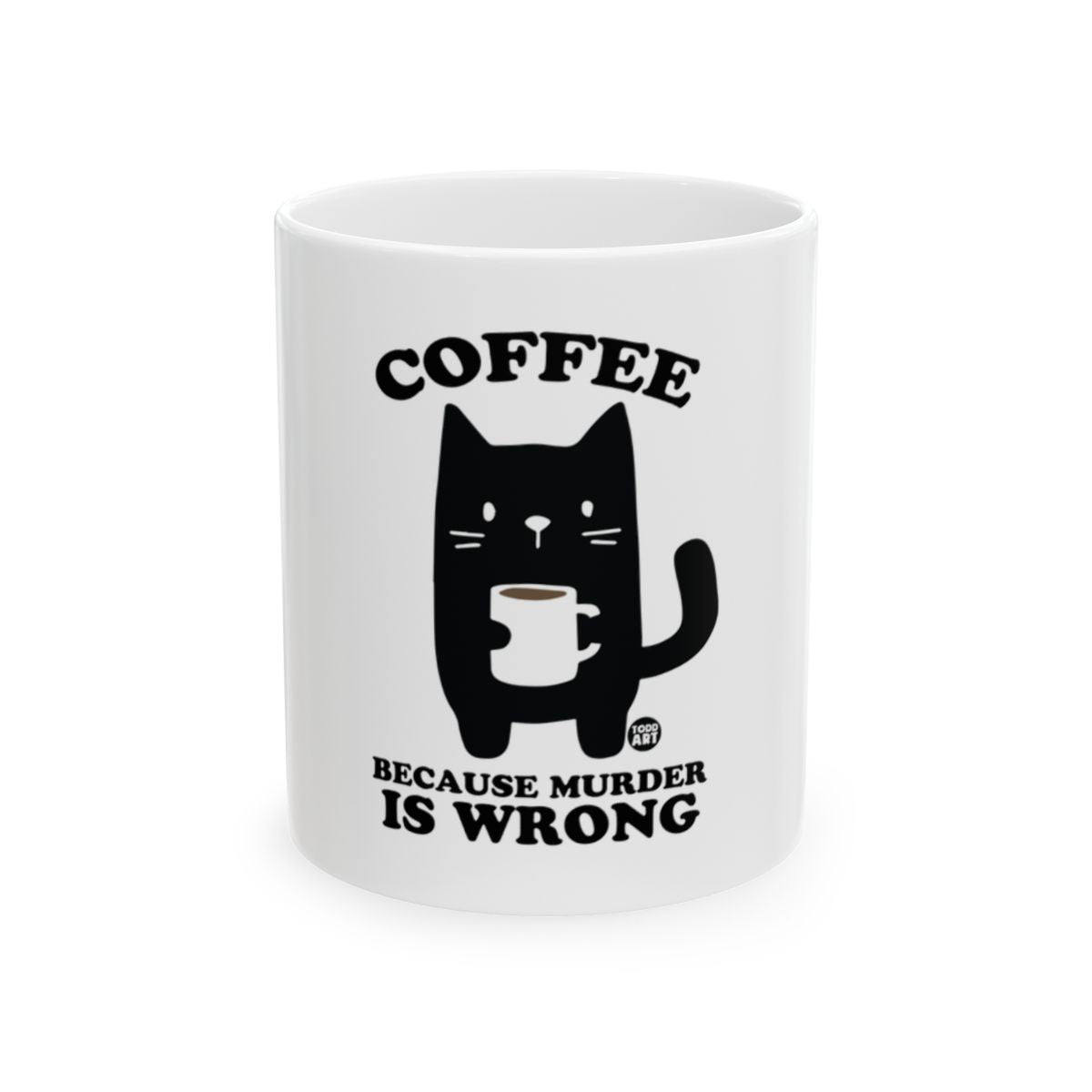 Coffee Because Murder Is Wrong Mug for Cat Lovers