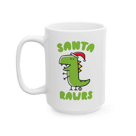 Santa Rawrs Dinosaur Christmas Mug