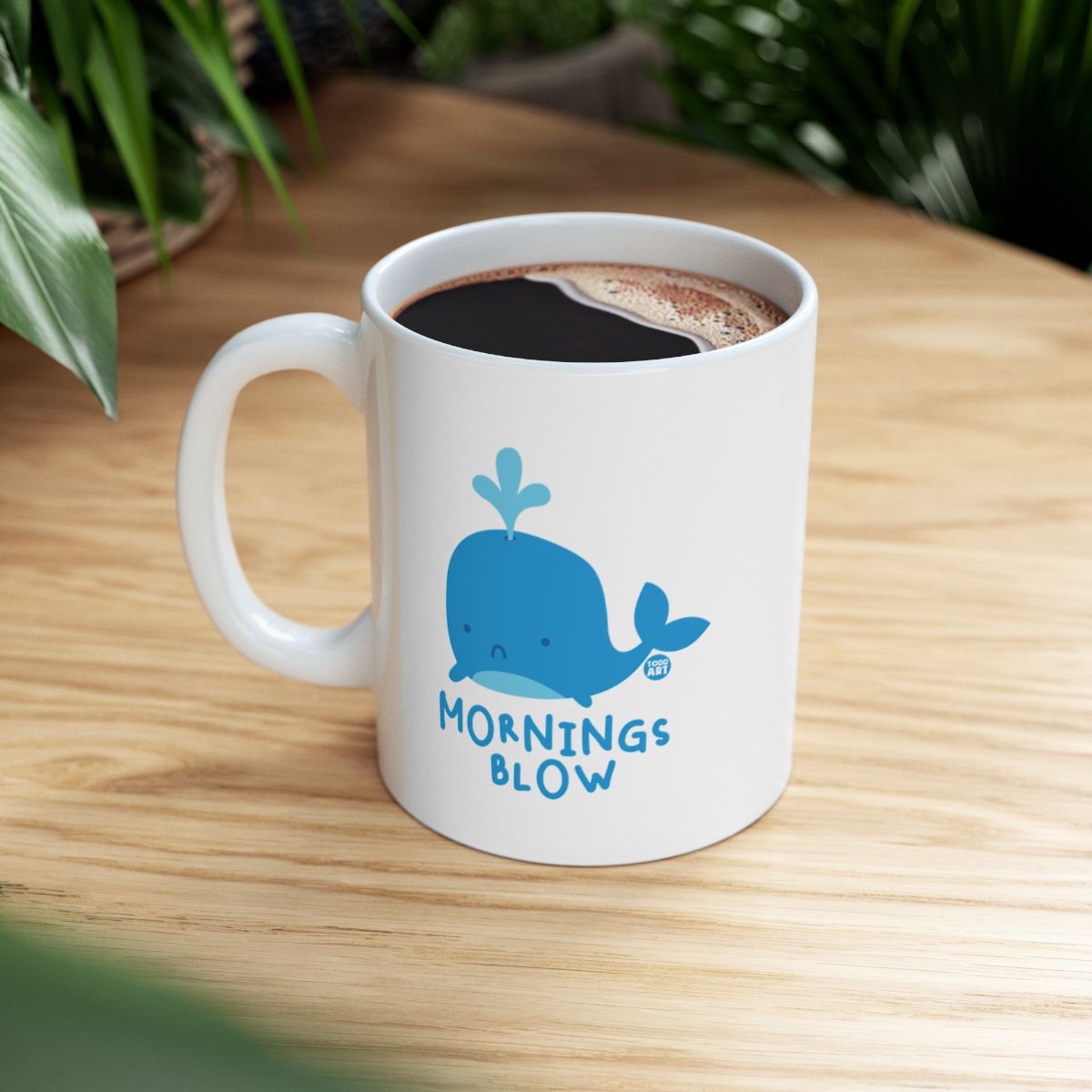 Mornings Blow Cute Whale Design Coffee Mug