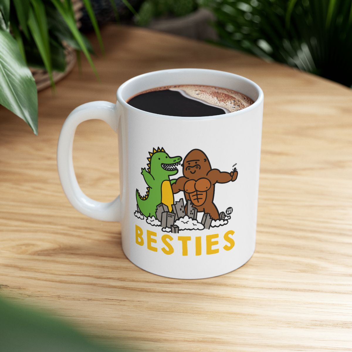 Fun Cartoon Besties Coffee Mug for Best Friends