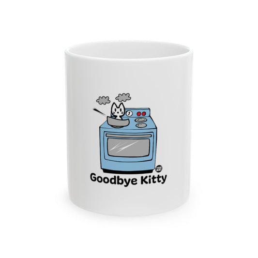 Goodbye Kitty Artwork on Light Colored Mug