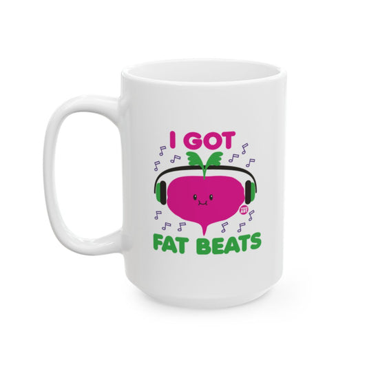 I Got Fat Beats Headphone Wearing Beet Mug Product