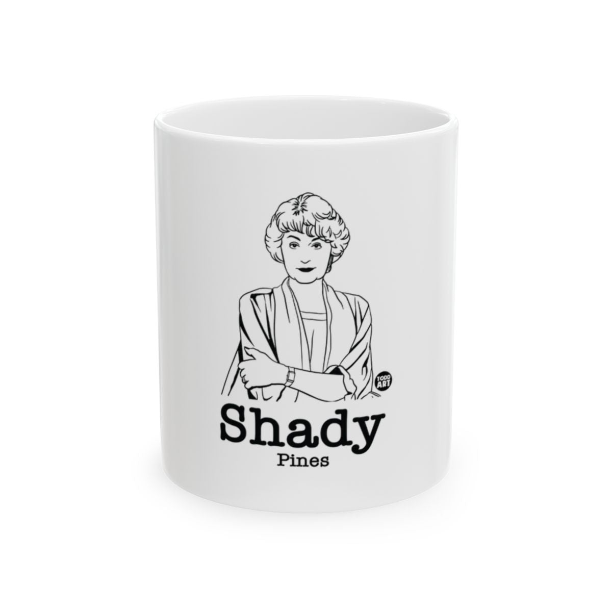 Shady Pines Character Illustrated White Mug