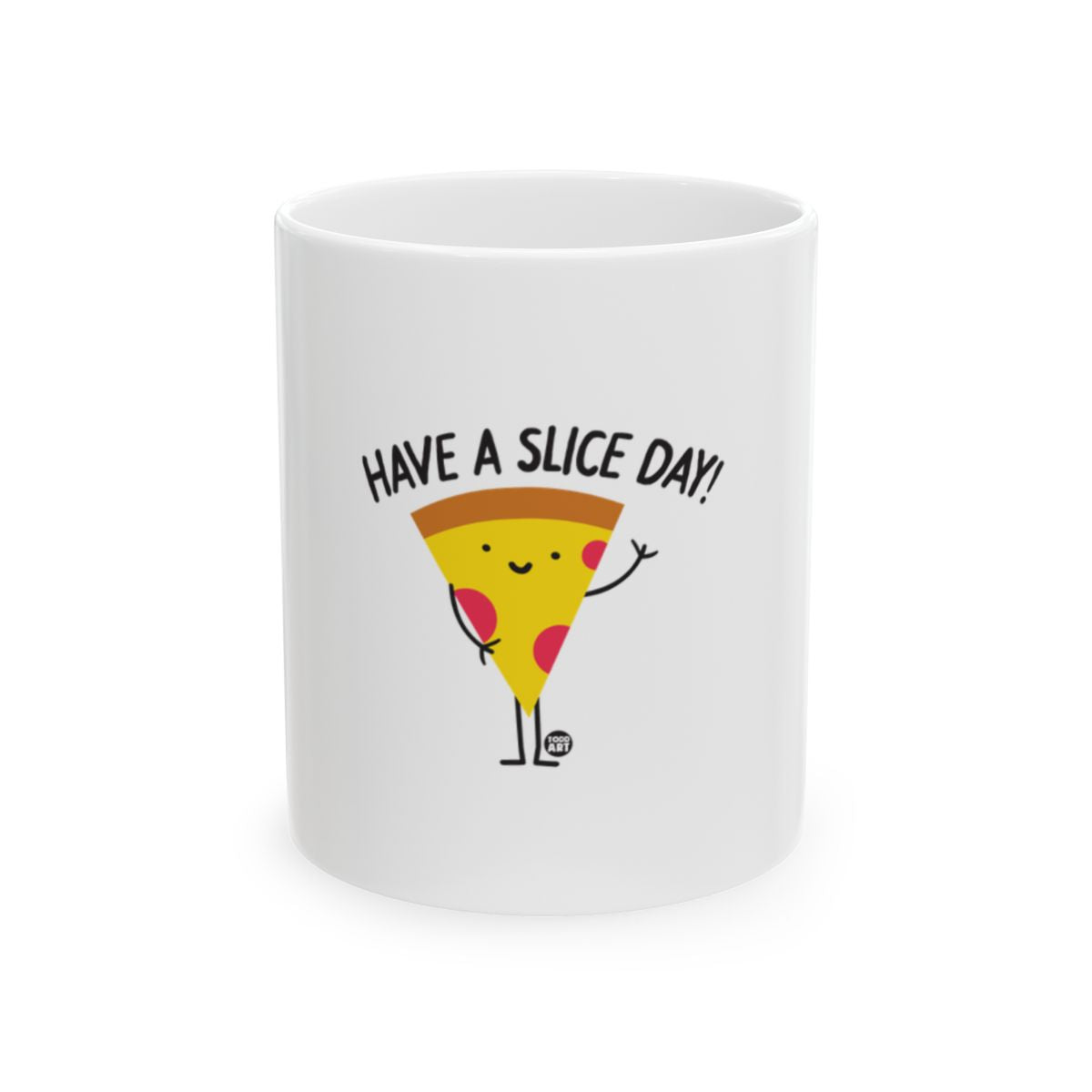 Have A Slice Day with Happy Pizza Illustration Mug