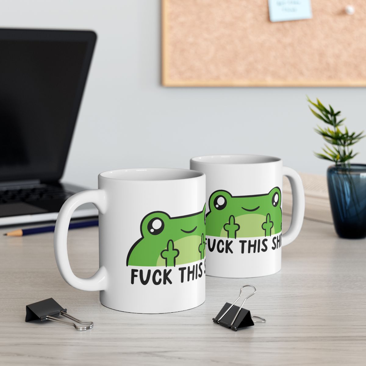 Funny Frog Middle Finger Quote Coffee Mug Product
