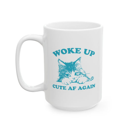 Woke Up Cute AF Again Cat Coffee Mug for All Cat Lovers