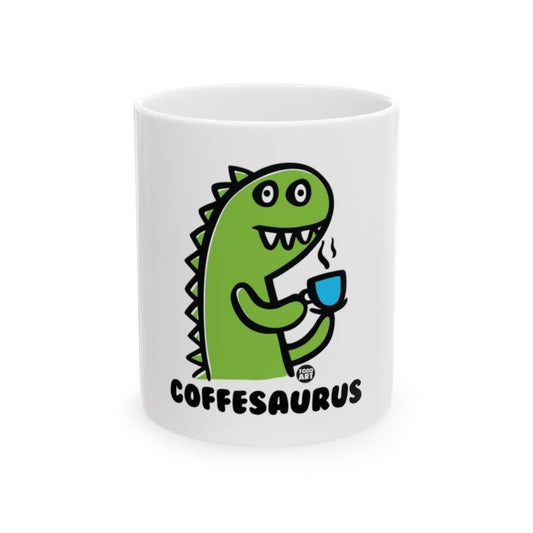 Coffeesaurus Green Cartoon Dinosaur Mug