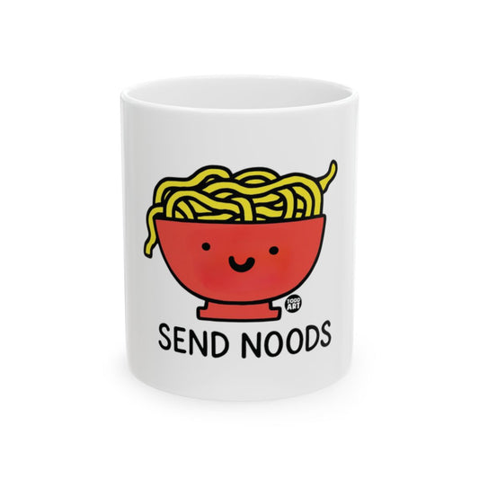 Funny Send Noods Ramen Bowl with Smiley Face Mug