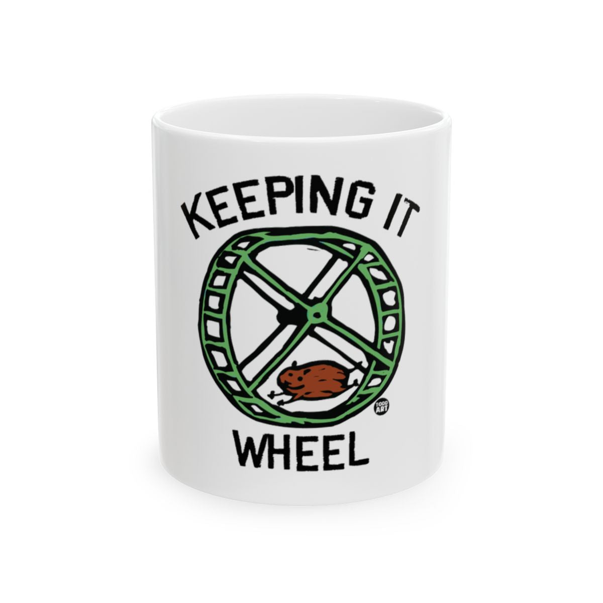 Keeping It Wheel Hamster Green Art Mug