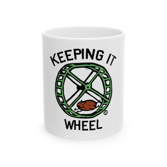 Keeping It Wheel Hamster Green Art Mug