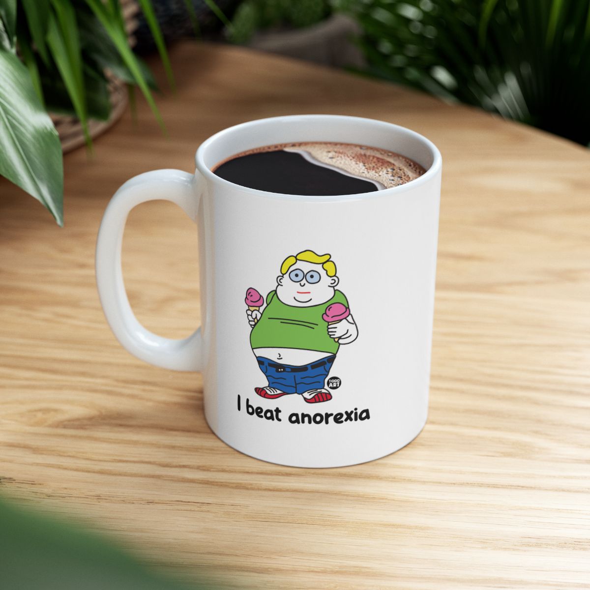 I Beat Anorexia Humorous Coffee Mug