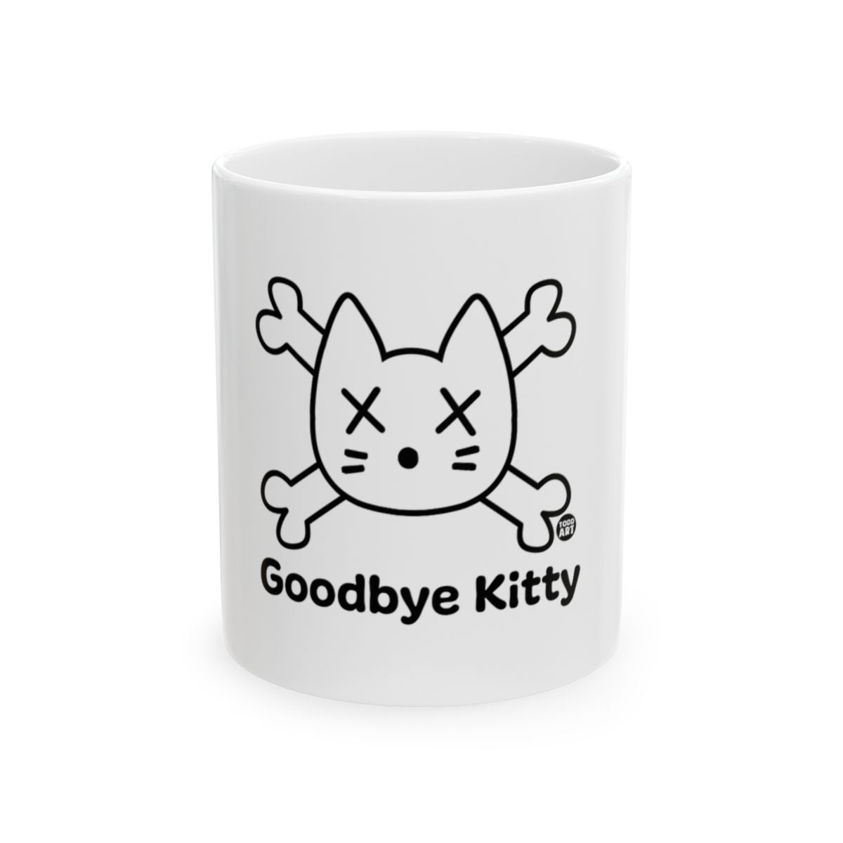 Decorative Goodbye Kitty Skull and Crossbones Mug