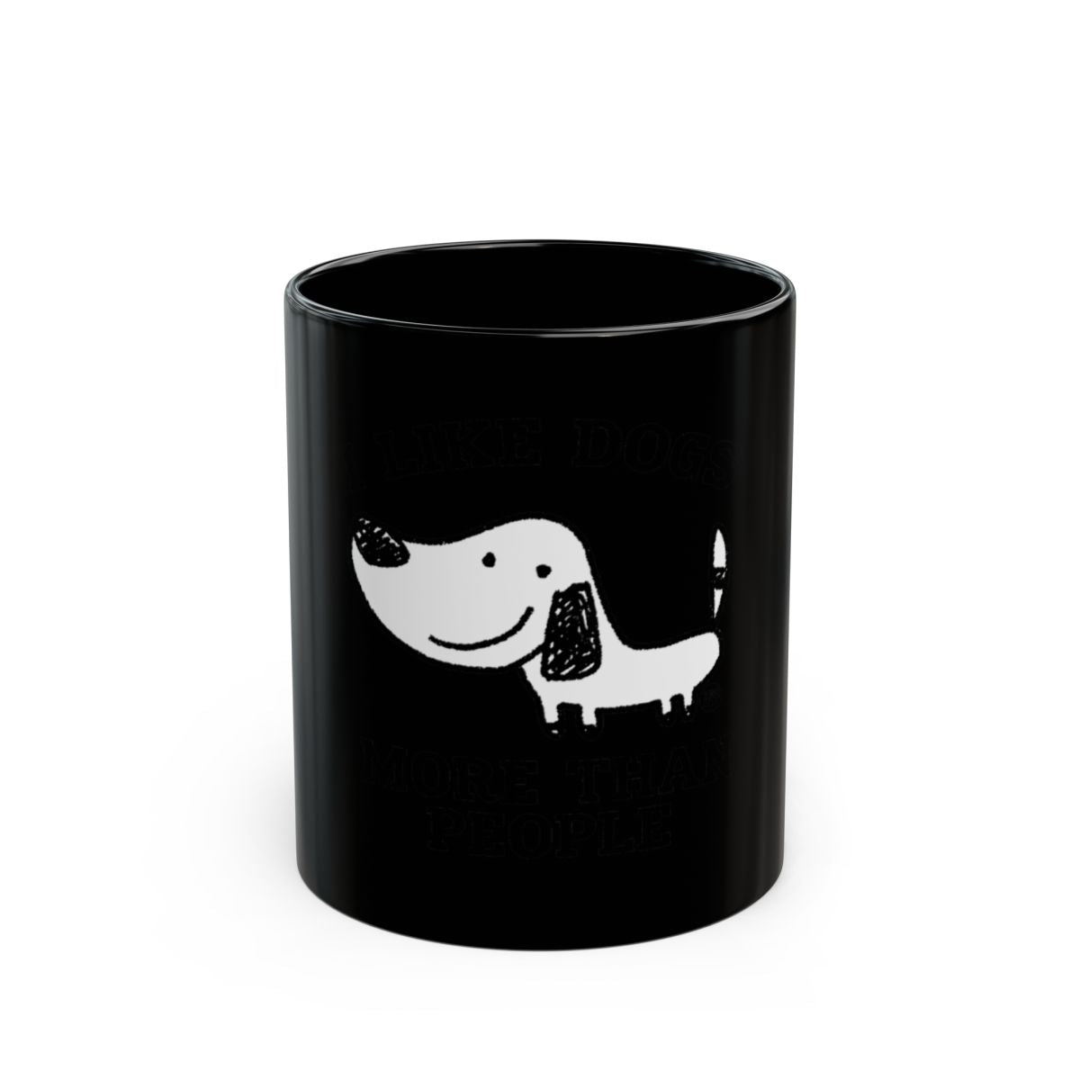 I Like Dogs More Than People Black Mug product