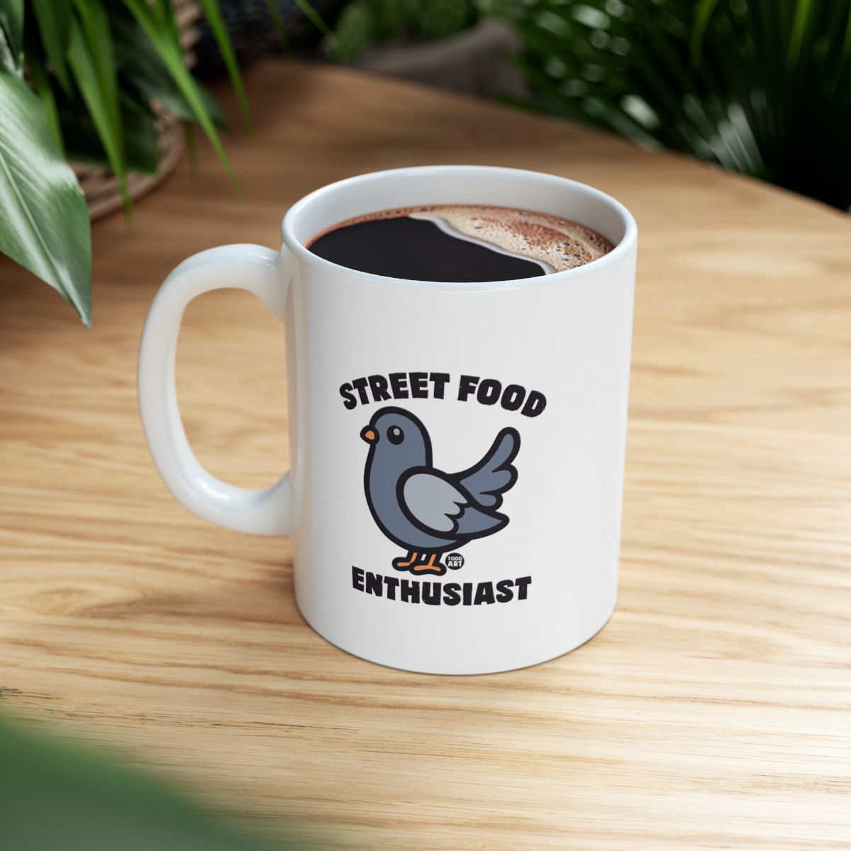 Street Food Enthusiast Mug with Pigeon Motif