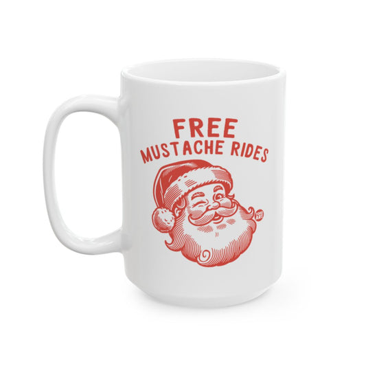 Free Mustache Rides Santa Claus Mug Product