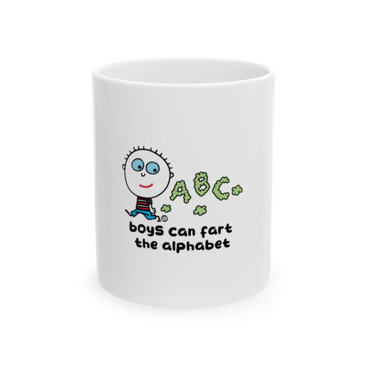 Boys Can Fart the Alphabet Funny Coffee Mug Product