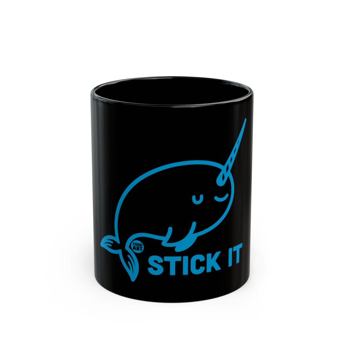 Stick It Narwhal Design Fun Black Mug Product