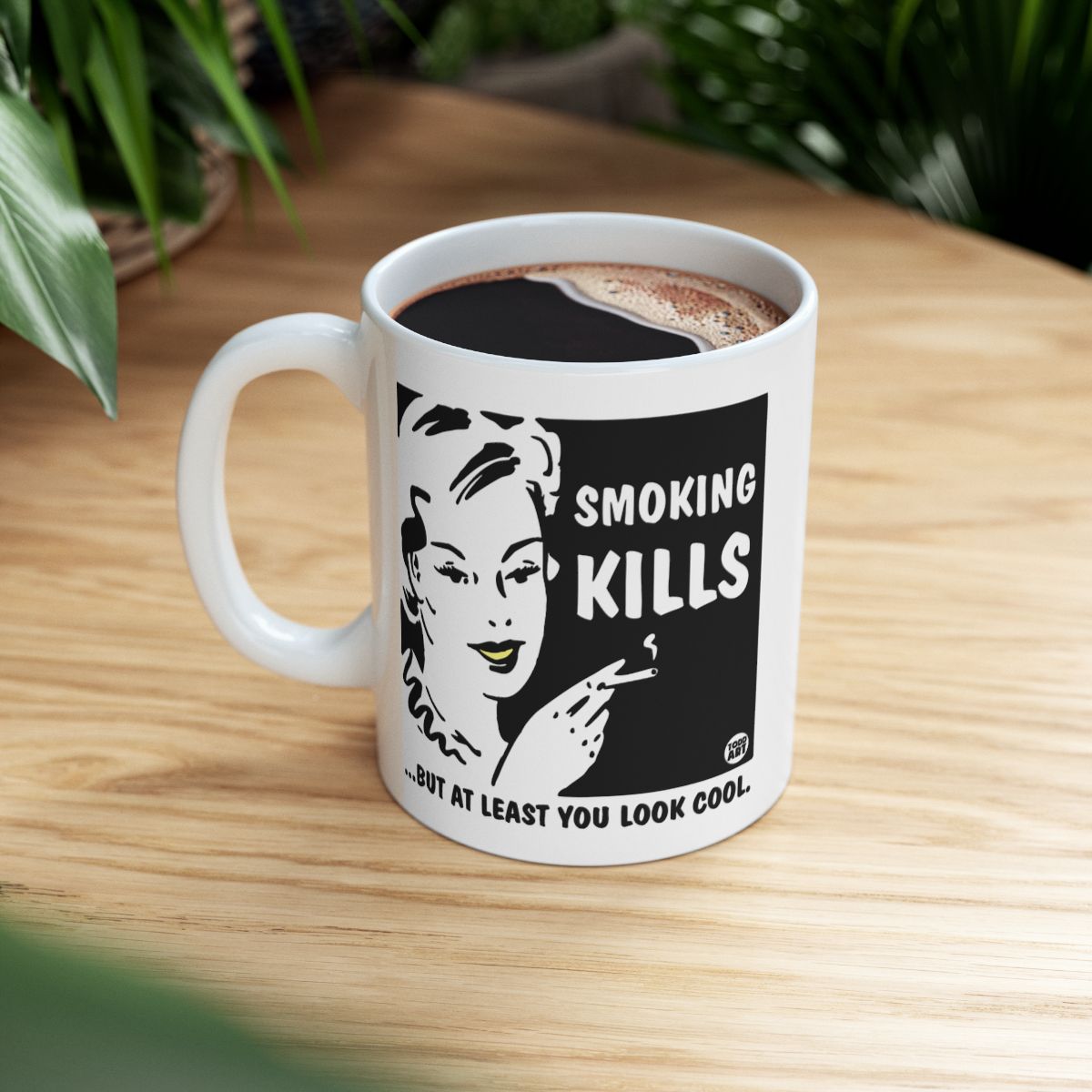 Funny Smoking Kills Retro Design Coffee Mug