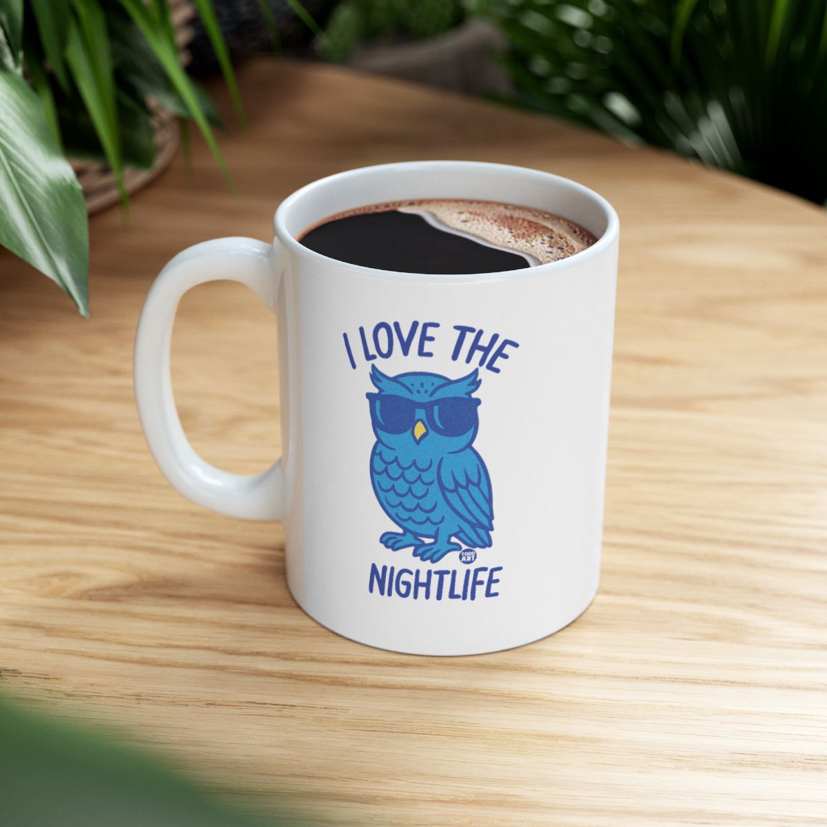 I Love The Nightlife Blue Owl Design Coffee Mug