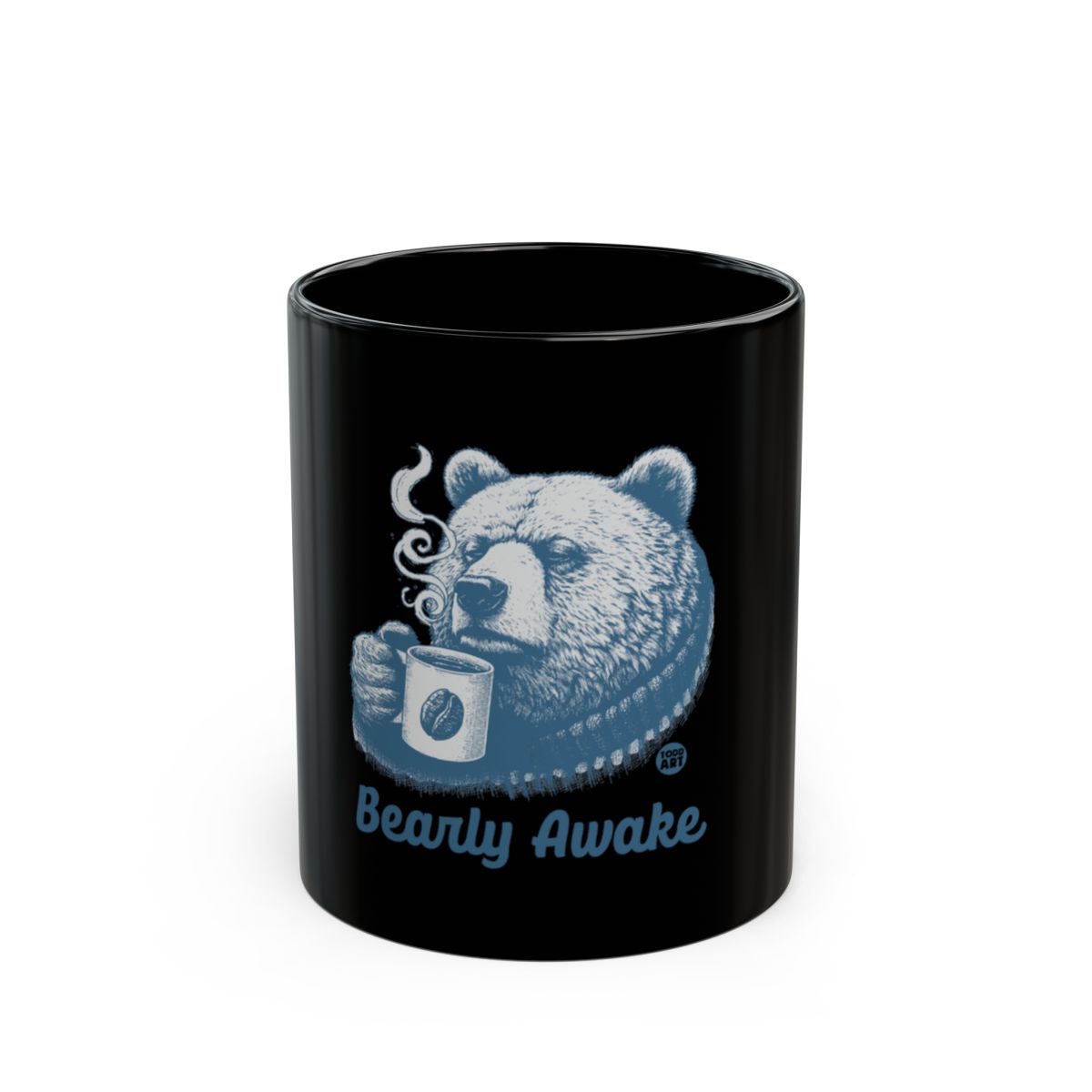 Bearly Awake Bear Drinking Coffee Design Mug