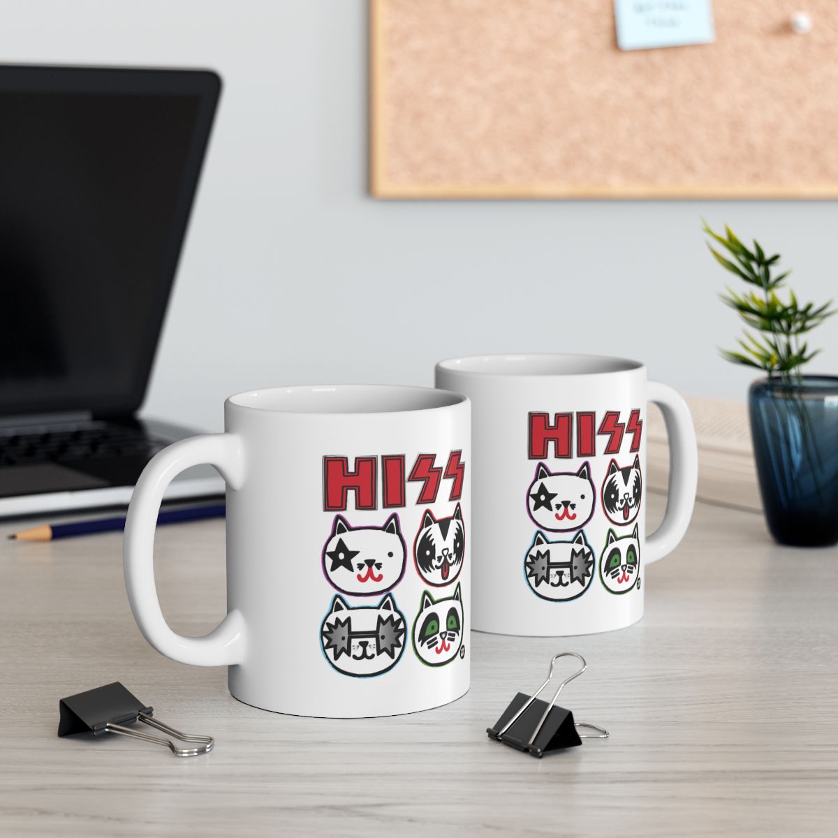 Cute Cartoon Cat Design HISS Mug for Coffee Lovers