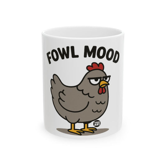 Fowl Mood Cartoon Chicken Design Mug for Coffee Lovers