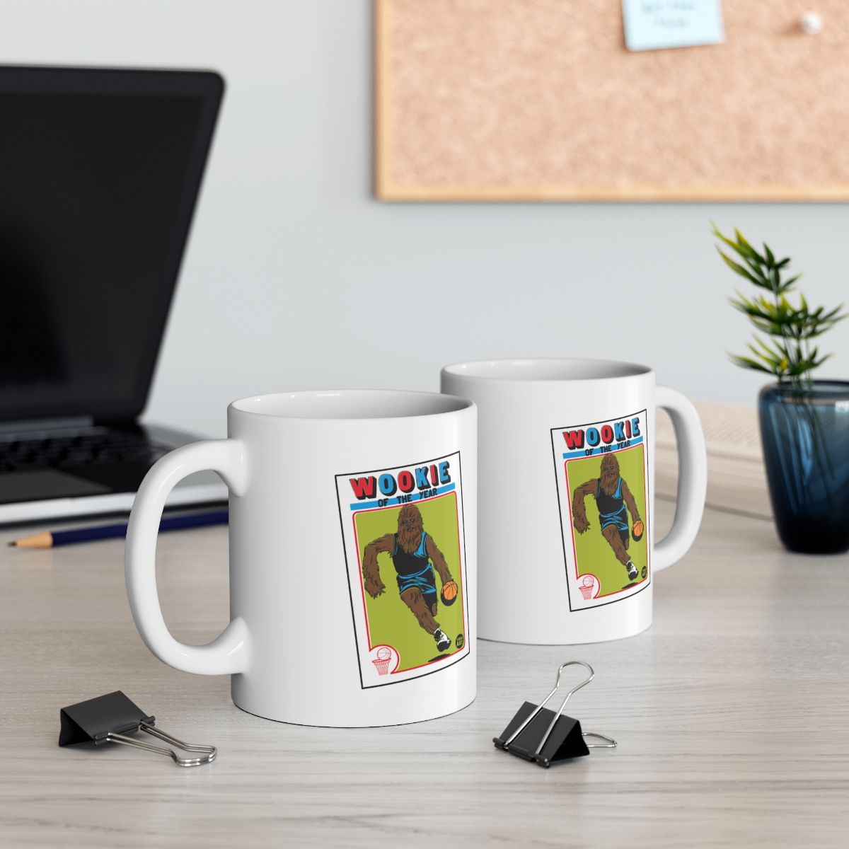 Wookie Basketball Design on White Coffee Mug Product