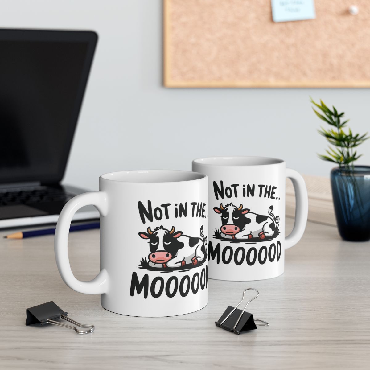 Not In The Mooooood Funny Cow Cartoon Mug
