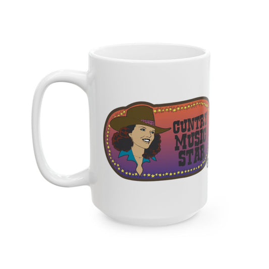 Country Music Star Illustrated Mug with Decorative Border
