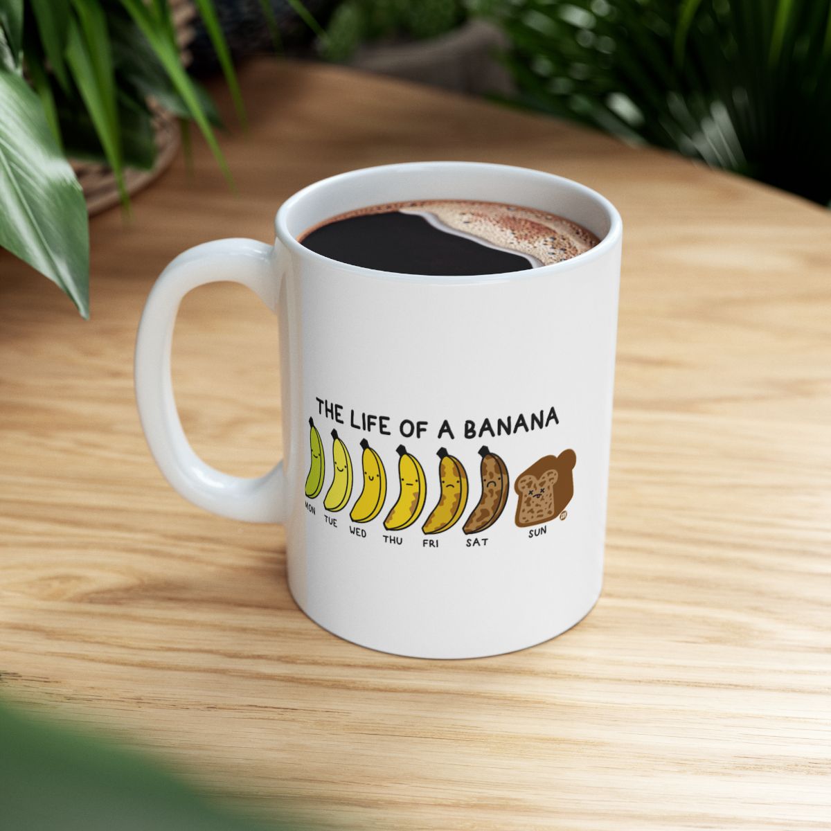 The Life of a Banana Funny Illustrated Mug