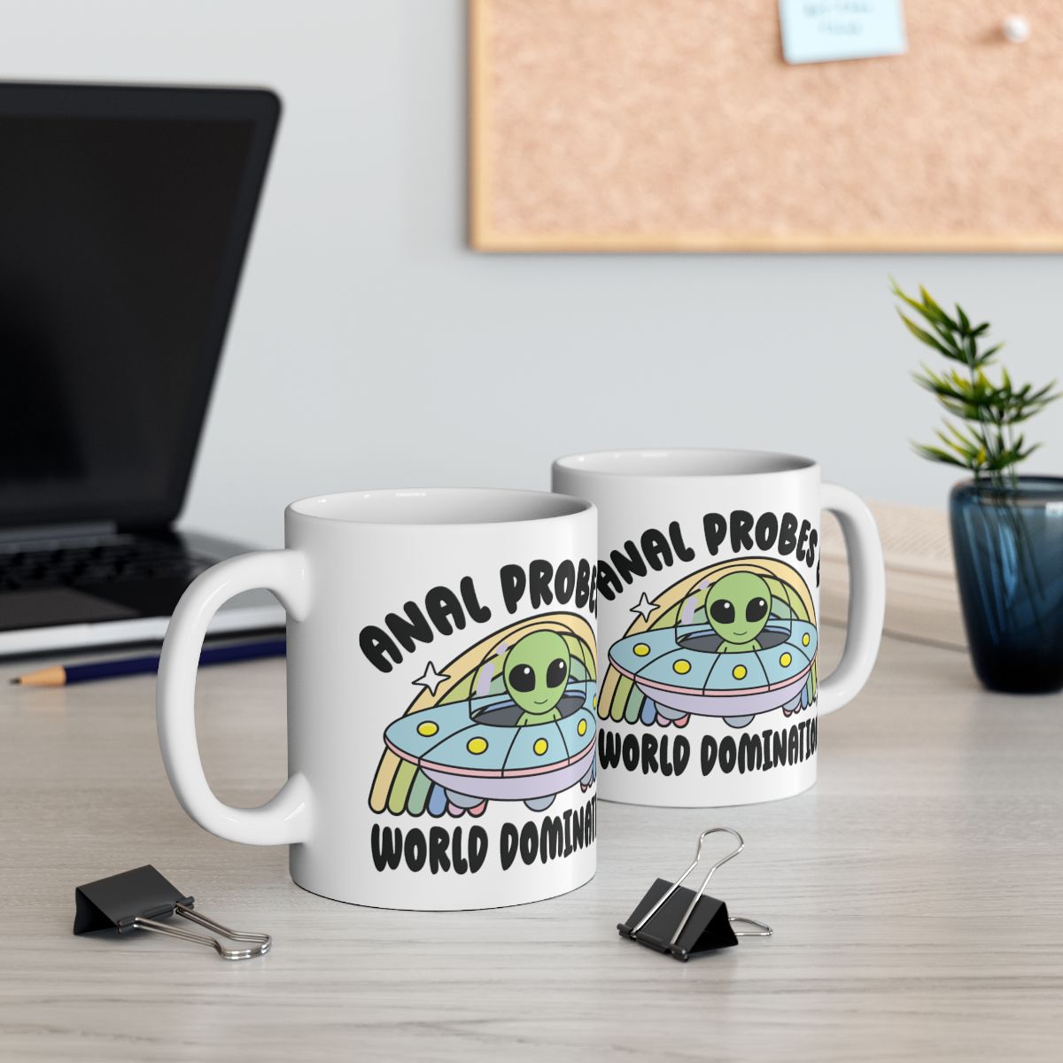 Alien Spaceship Anal Probes World Domination Mug