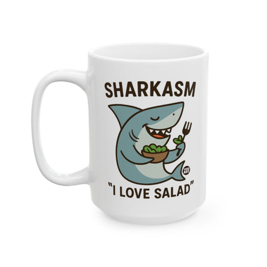 Funny Sharkasm I Love Salad Shark Humorous Mug