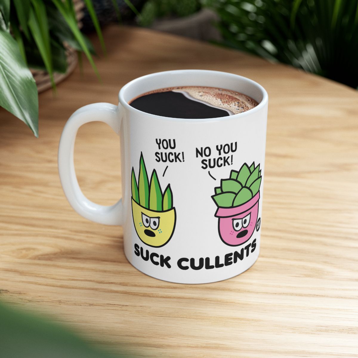 Funny Suck Cullents Plant Cartoon Mug for Coffee Lovers