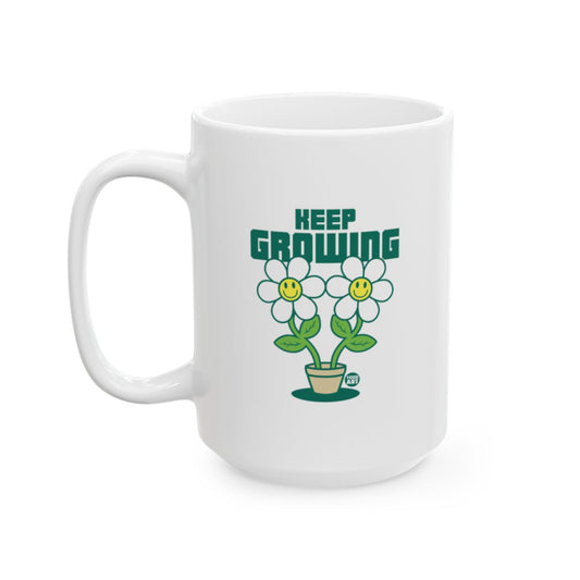 Keep Growing Flower Design Print Mug