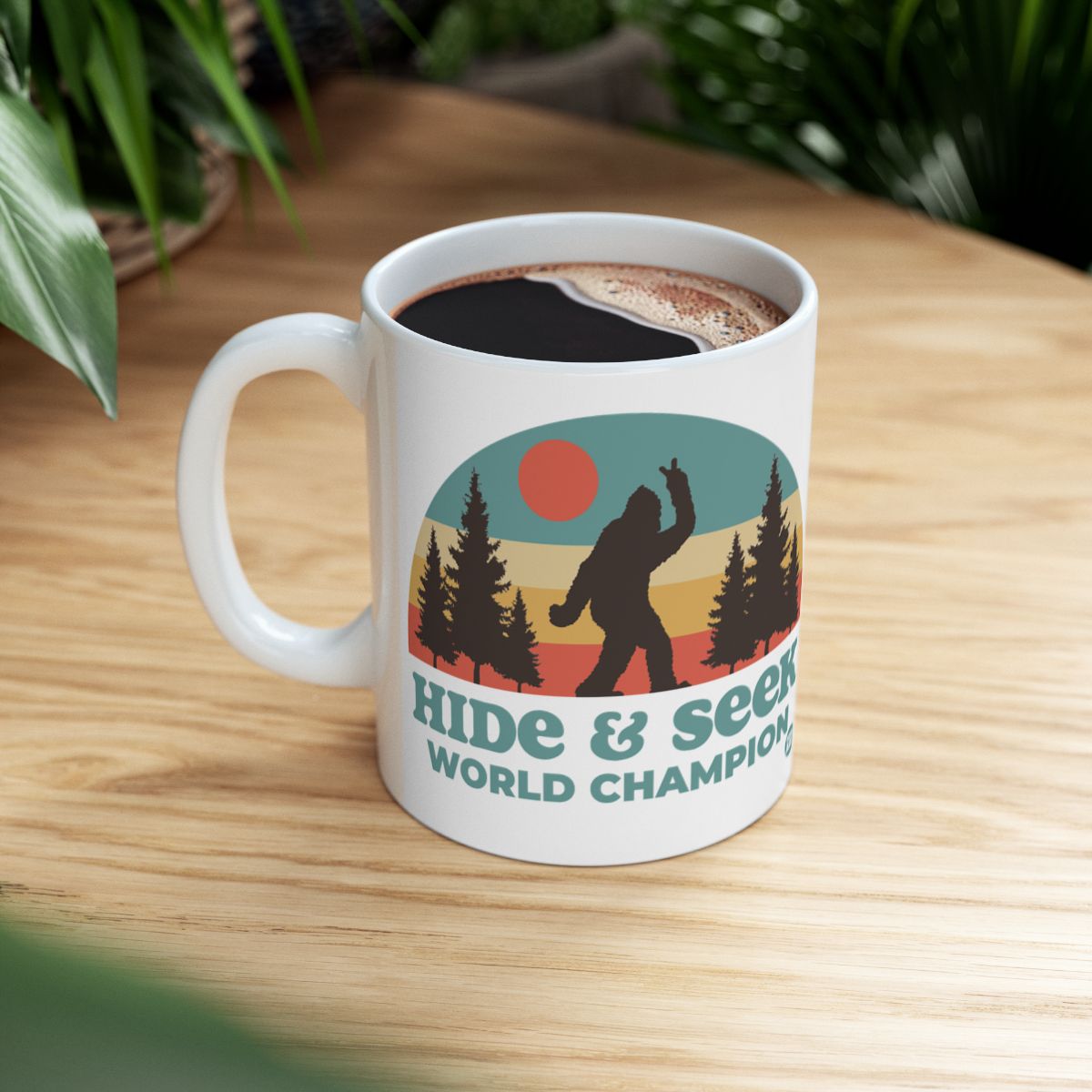 Hide & Seek World Champion Mug Fun Sasquatch Design