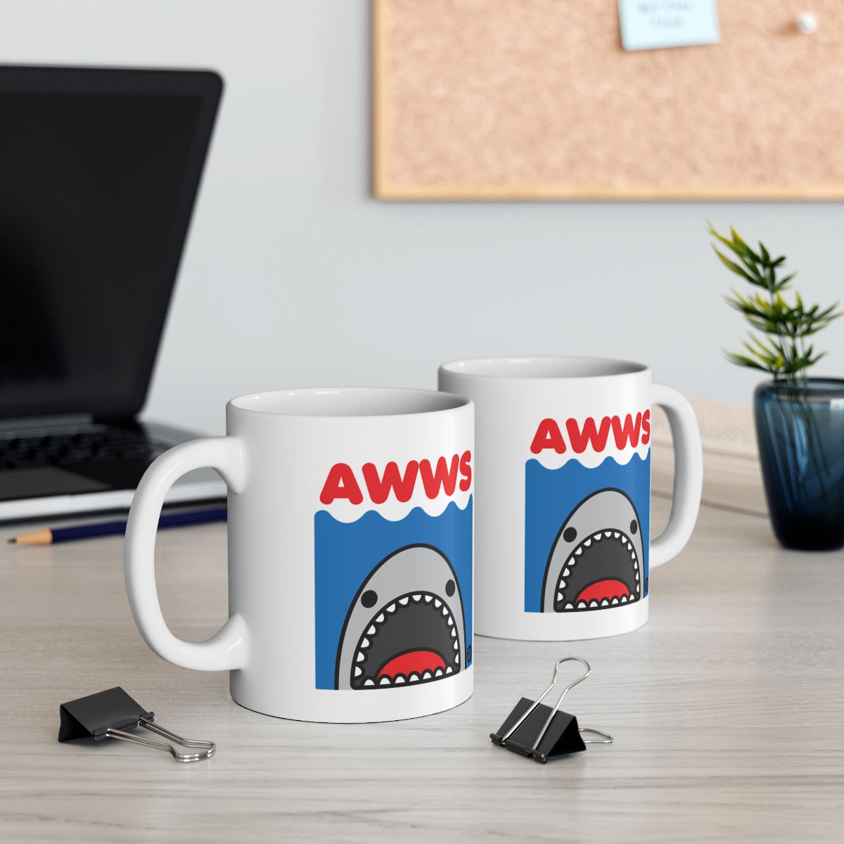 Fun Shark Design AWWS Mug for Desk Decor