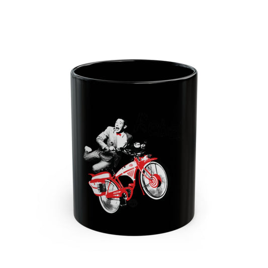 Black Mug Featuring Retro Styled Bicycle Artwork