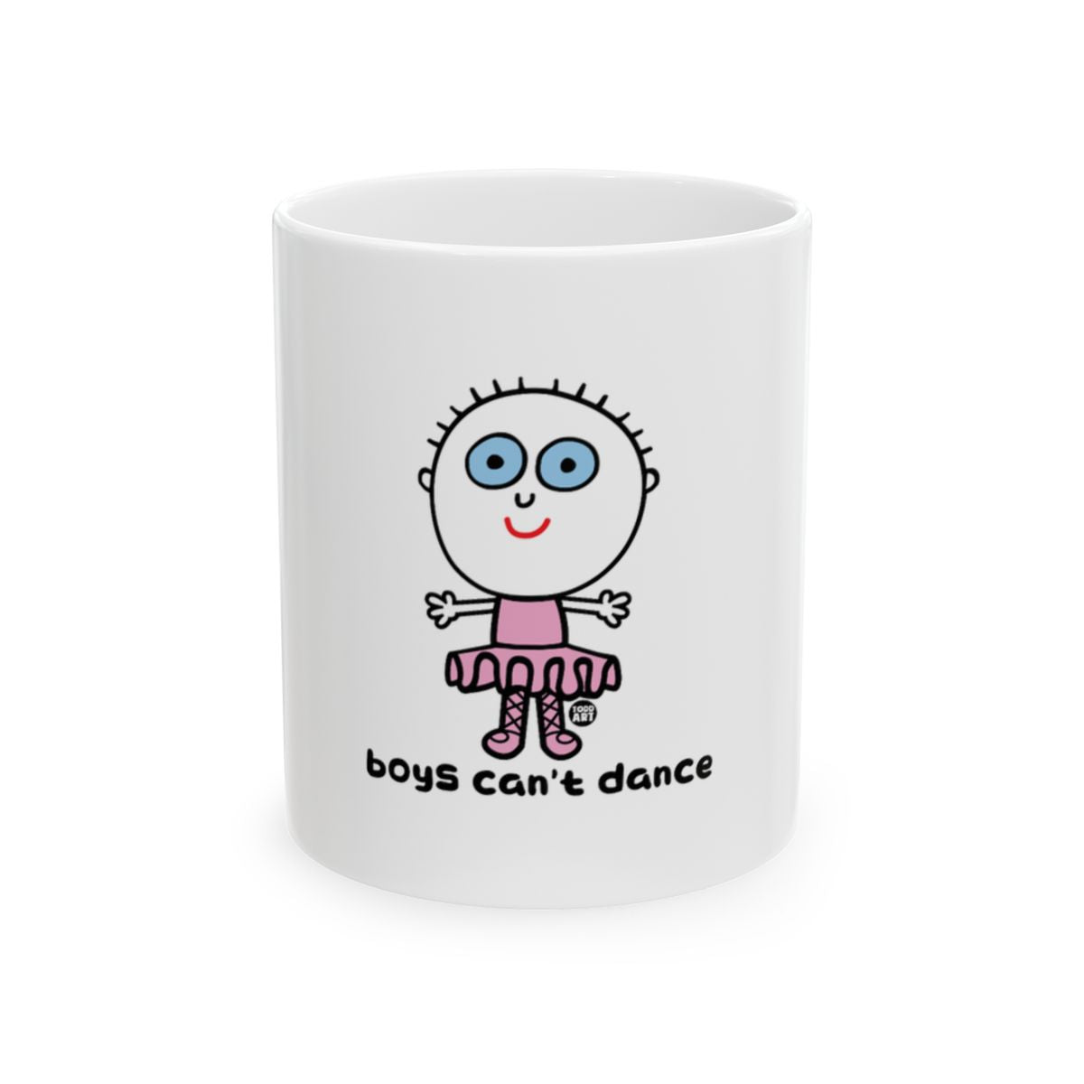 boys can't dance quirky and fun coffee mug