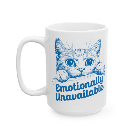 Emotionally Unavailable Cat Art Mug for Quirky Coffee Drinkers