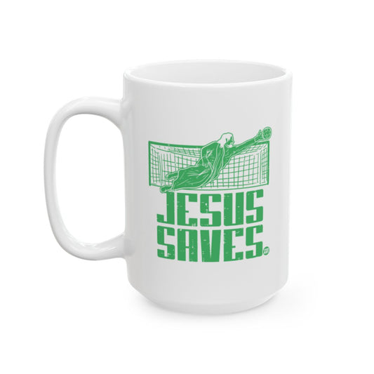 Jesus Saves Goalkeeper Mug for Soccer Fans
