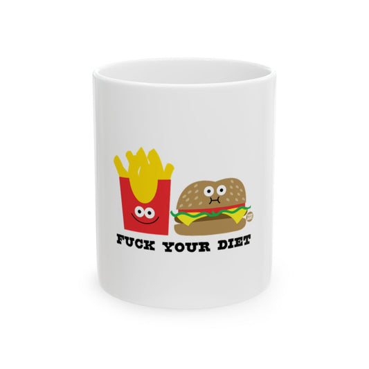 Funny Fast Food Graphic Mug with Cheeky Message