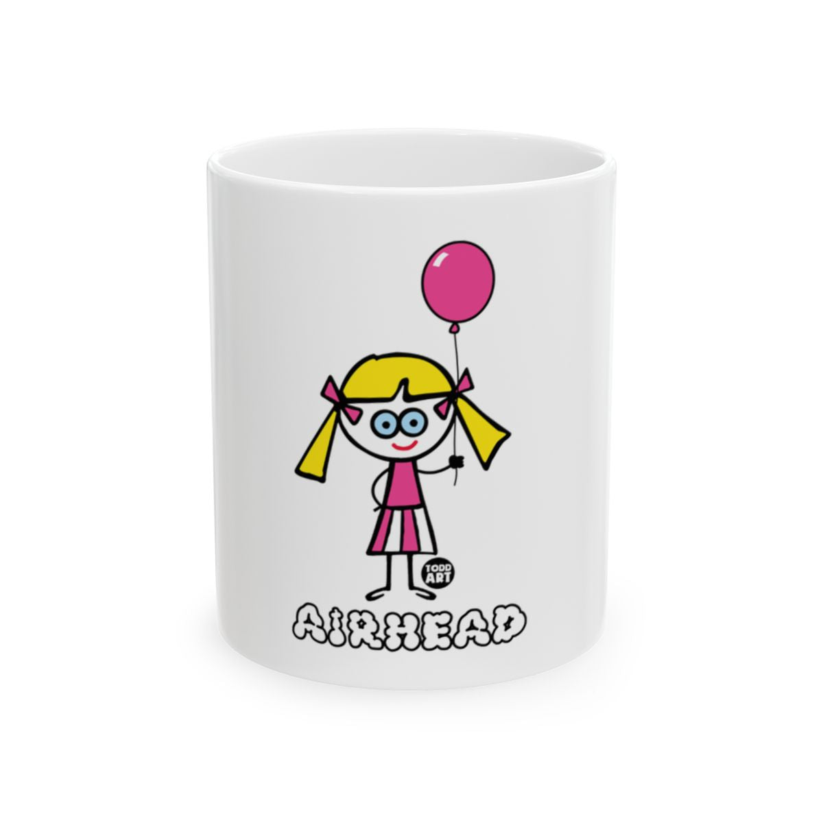 Fun Airhead Cartoon Girl with Balloon Mug