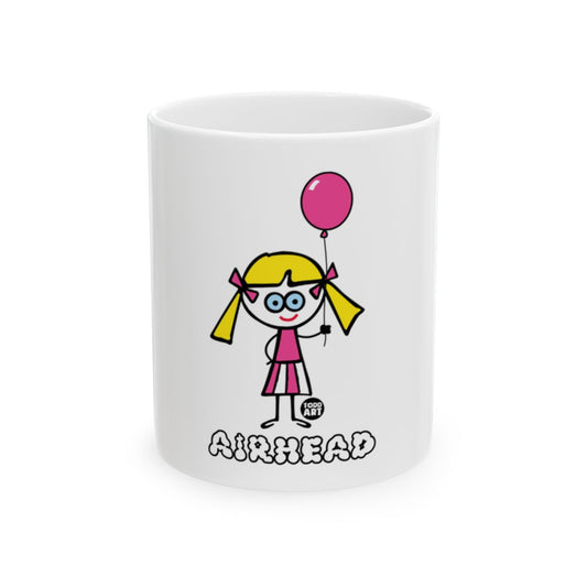 Fun Airhead Cartoon Girl with Balloon Mug