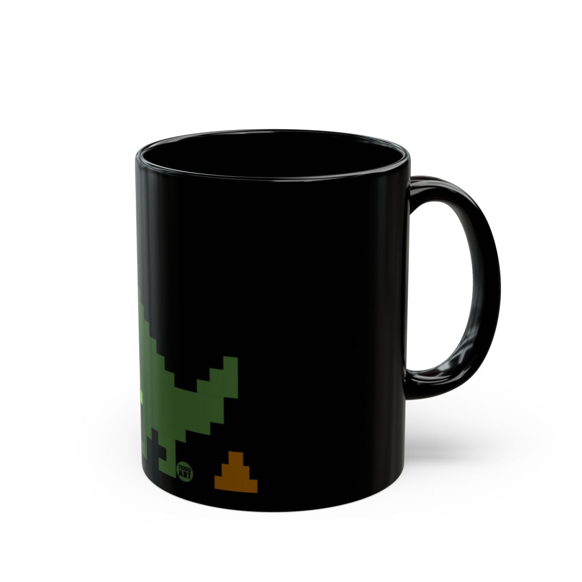Pixelated Dinosaur Design Black Coffee Mug Product