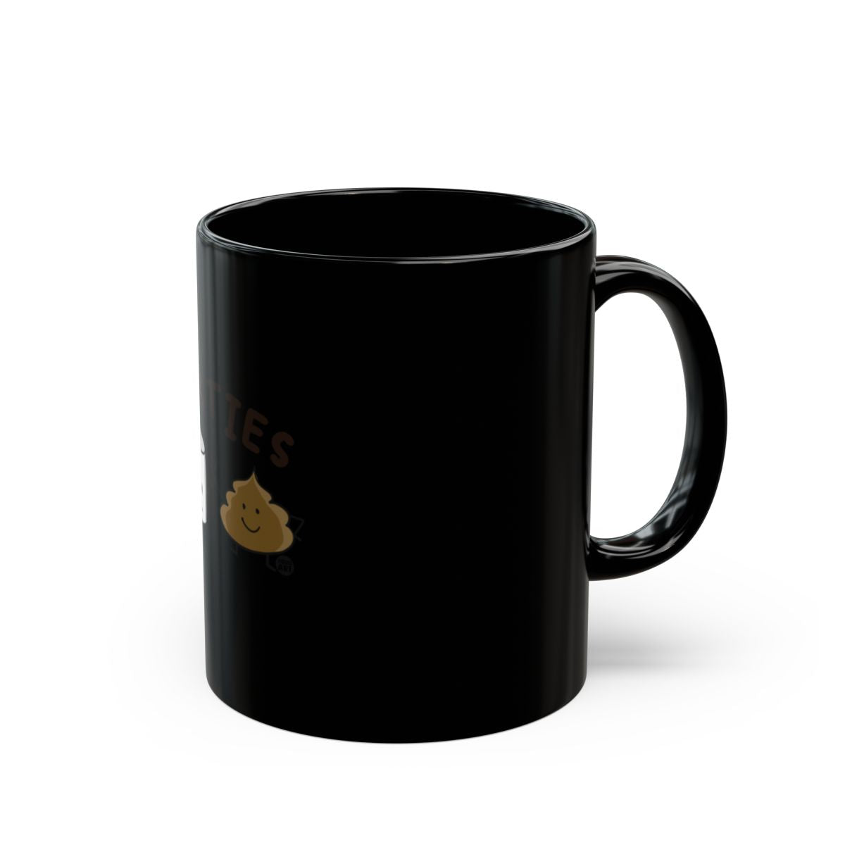 Cute Black Mug with Fun Poop Emoji Design Mug
