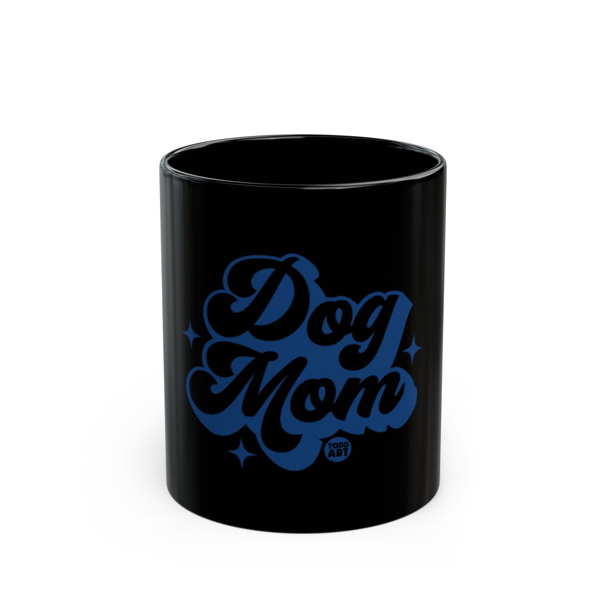 Dog Mom Mug with Artistic Blue Lettering Design