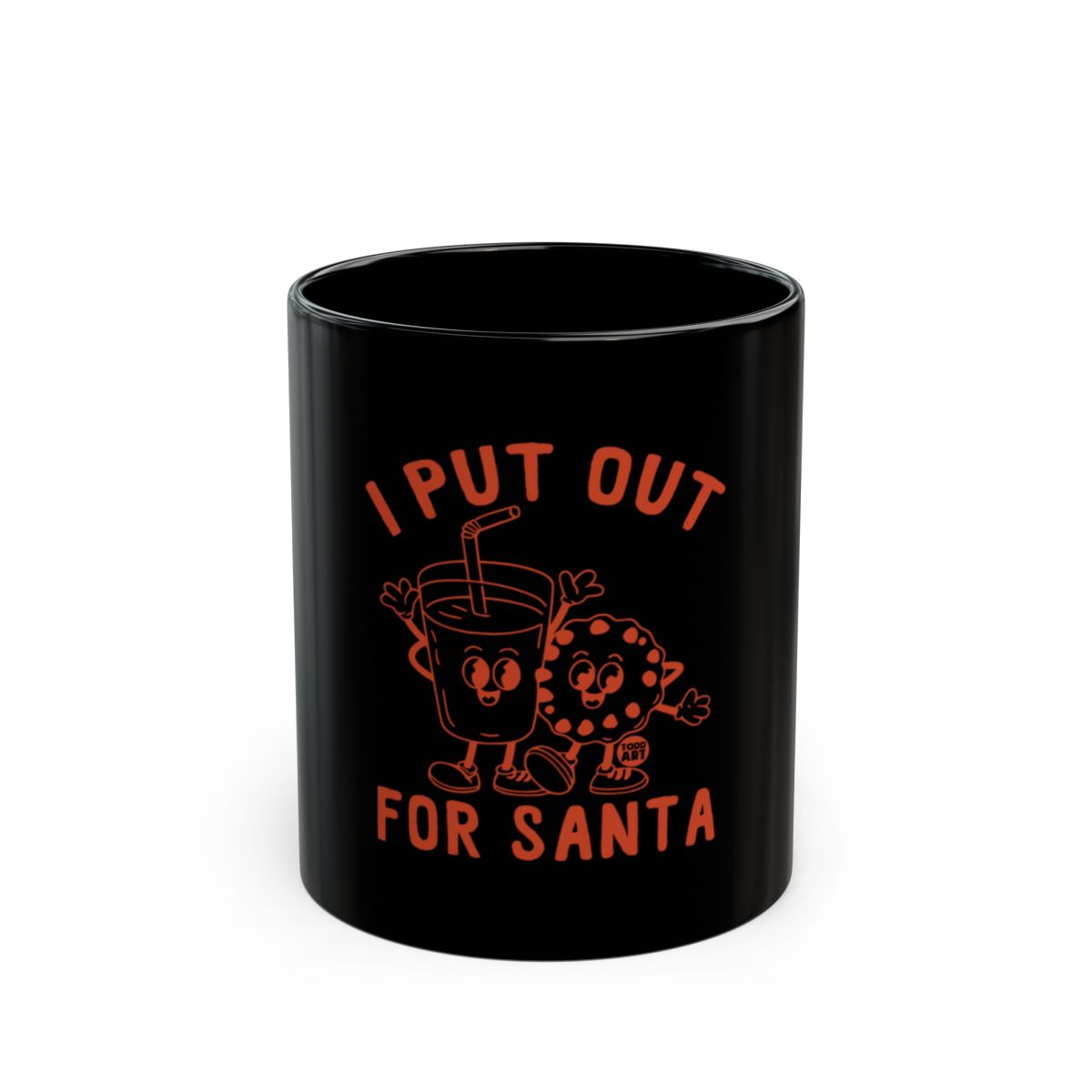 I Put Out For Santa Black Coffee Mug Perfect Gift
