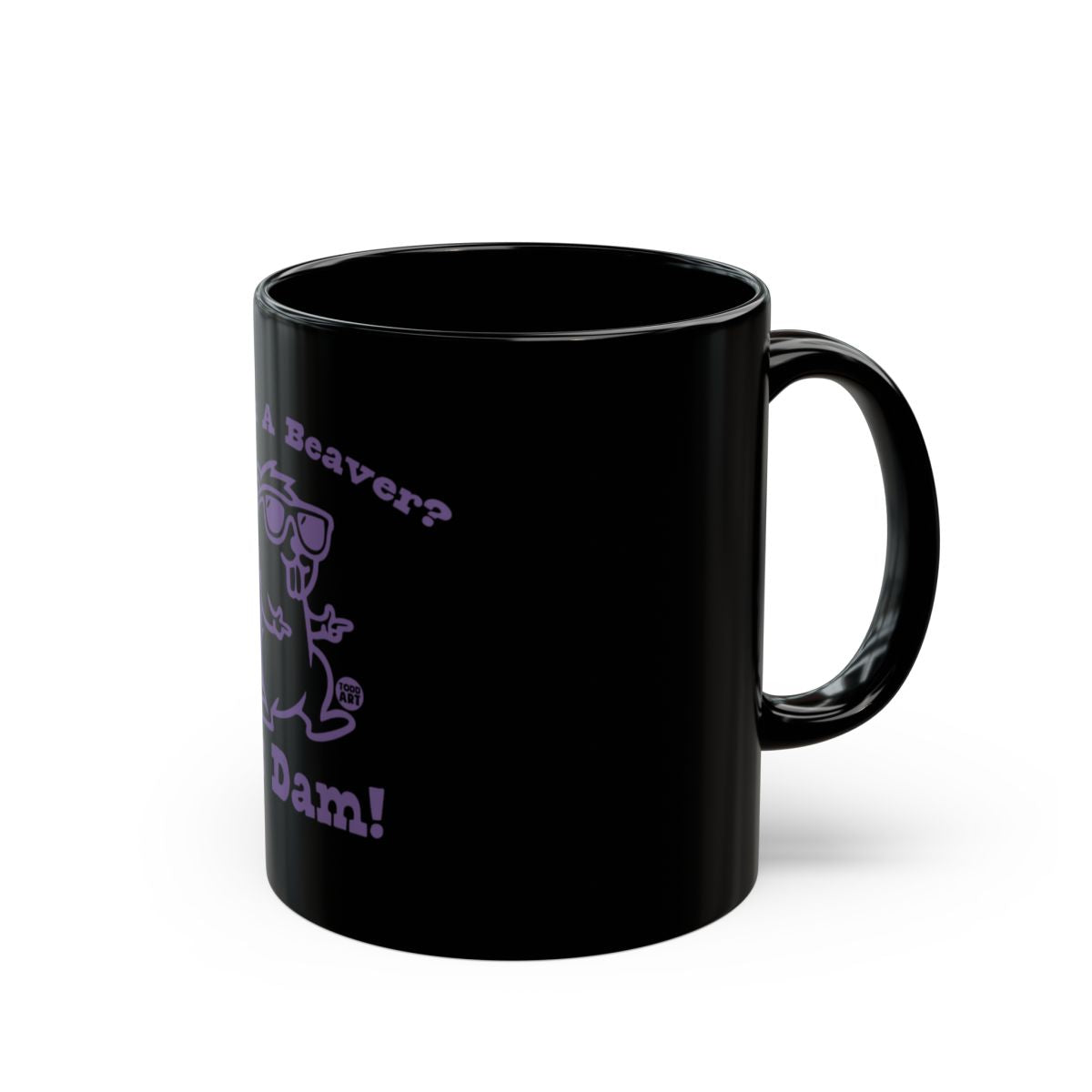 Funny Dam Beaver Themed Black Coffee Mug
