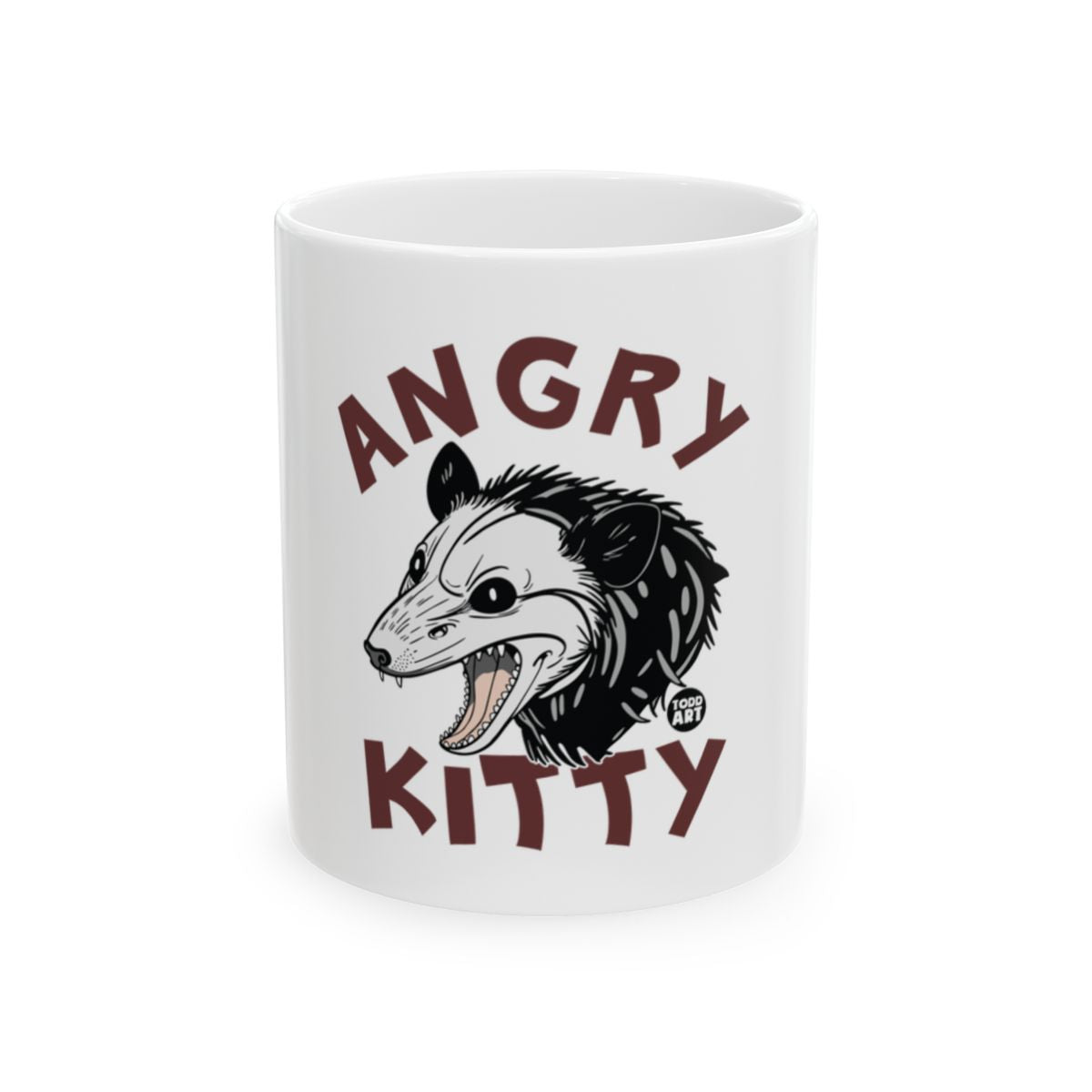 Angry Kitty Mug with Fierce Animal Drawing