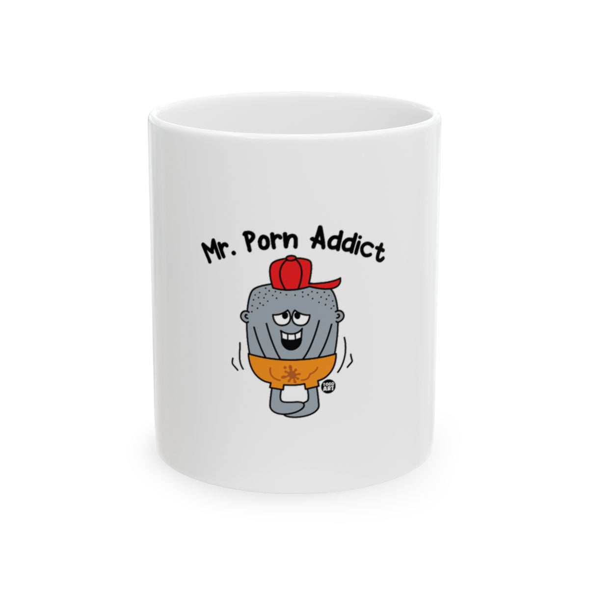 Mr. Porn Addict with Cartoon Character Coffee Mug